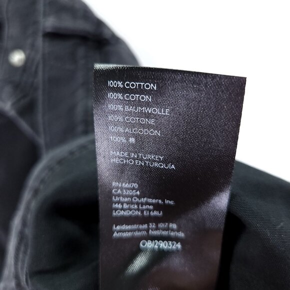 We The Free People Distress Baggy Jeans Size 30 Black Wide Leg Denim Button Fly - Picture 11 of 15